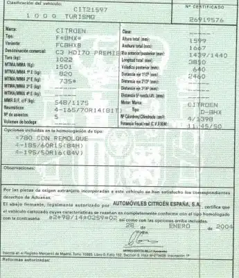 Véhicule à la ferraille citroen c3 i (fc_, fn_) 1.4 hdi de l'année 2004 alimenté 8hx (dv4td)