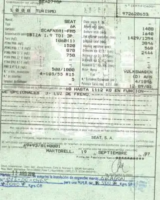 Veicolo di demolizione seat ibiza (6k) 1.9 tdi dell'anno 1998 alimentato afn