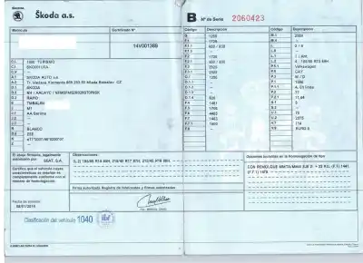 Veículo de Sucata skoda rapid (nh3, nk3, nk6) 1.6 tdi do ano 2014 alimentado cayc