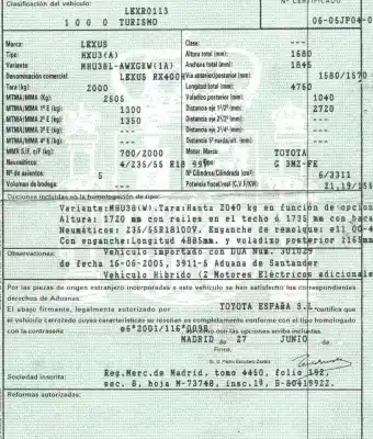 Здавання транспортного засобу lexus rx (_u3_) 400h (mhu38_) року 2005 потужний 3mzfe