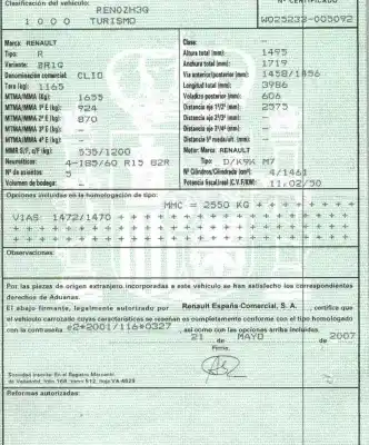 Véhicule à la ferraille renault                                            clio iii (br0/1, cr0/1)                                                                                                                                                                                                                                    1.5 dci (c/br0g, c/br1g)                                                                                                                                                                                                                                   de l'année 2007 alimenté k9km768