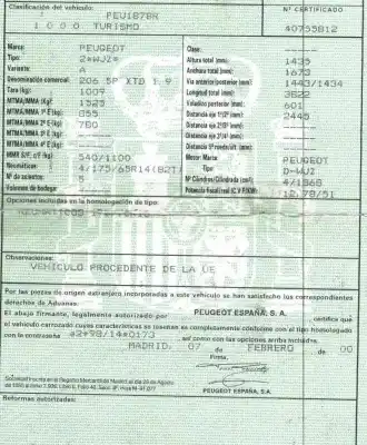 Sloopvoertuig peugeot 206 berlina 1.9 diesel van het jaar 2000 aangedreven wjz