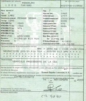 Verschrottungsfahrzeug renault megane ii sedán (lm0/1_) 1.9 dci (lm0g, lm1g, lm2c) des jahres 2003 angetrieben f9q b8