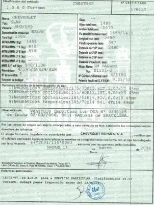 Veículo de Sucata chevrolet kalos 1.2 s (d/a) do ano 2006 alimentado 