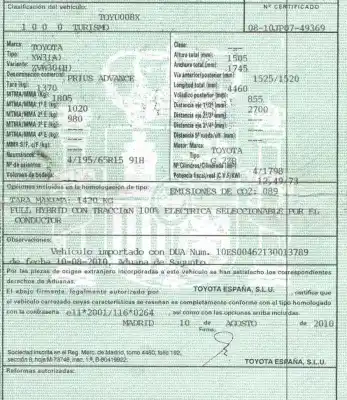 Здавання транспортного засобу toyota prius (nhw30) executive року 2010 потужний 2zr