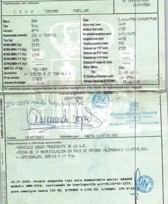 Scrapping Vehicle bmw 3 touring (e46) 330 d of the year 2001 powered 306d1