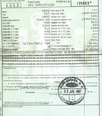 Scrapping Vehicle ford ka (rb_) 1.3 i of the year 1997 powered j4d
