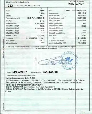 Veículo de Sucata bmw x5 (e53) 3.0 d do ano 2004 alimentado 306d1