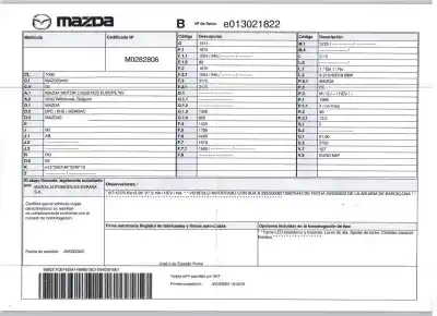 Scrapping Vehicle mazda 3 fastback (bp) 2.0 skyactiv-g m hybrid of the year 2022 powered pe