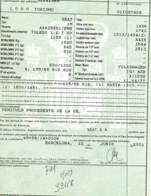 Здавання транспортного засобу seat toledo ii (1m2) 1.6 16v року 2001 потужний azd