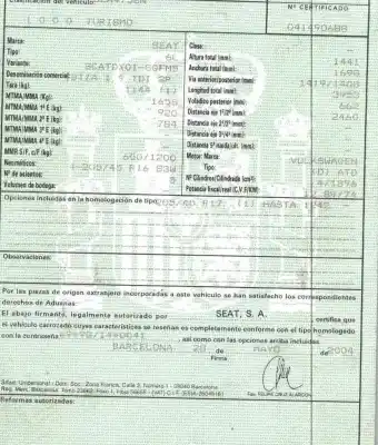 Scrapping Vehicle seat ibiza (6l1) 1.9 tdi of the year 2004 powered atd