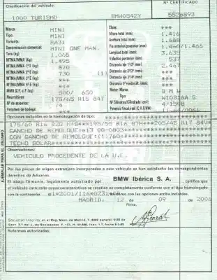 Здавання транспортного засобу mini mini (r50, r53) one року 2006 потужний w10b16a