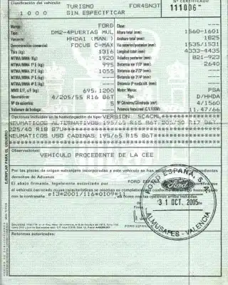 Утилизация автомобиля ford                                               focus c-max (dm2)                                                                                                                                                                                                                                          1.6 tdci года 2006 питание hhda