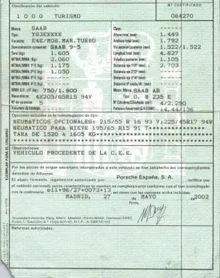 Veículo de Sucata saab 9-5 (ys3e) 2.3 t do ano 2003 alimentado b235e