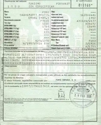 Утилизация автомобиля ford                                               focus i (daw, dbw)                                                                                                                                                                                                                                         1.8 turbo di / tddi                                                                                                                                                                                                                                        года 2001 питание c9db