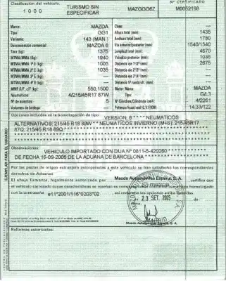 Утилизация автомобиля mazda 6 hatchback (gg) 2.3 (gg3s) года 2005 питание l3