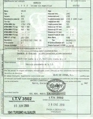 Scrapping Vehicle volvo c30 (533) 1.8 of the year 2007 powered b4184s11