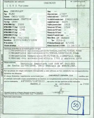 Scrapping Vehicle chevrolet captiva (c100, c140) 2.0 d 4wd of the year 2006 powered z20s
