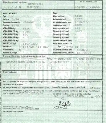 Здавання транспортного засобу renault megane ii (bm0/1_, cm0/1_) 1.9 dci року 2006 потужний f9qe8