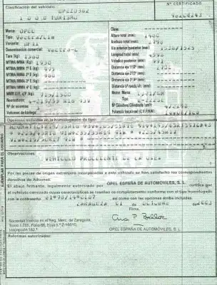 Утилизация автомобиля opel vectra c (z02) 2.2 16v (f69) года 2003 питание z22se