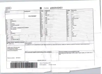 Утилизация автомобиля audi a3 limousine (8vs, 8vm) 1.6 tdi года 2016 питание cxx