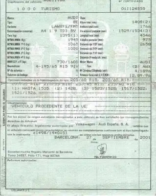 Veículo de Sucata audi a4 berlina (8e) 1.9 tdi (96kw) do ano 2001 alimentado awx