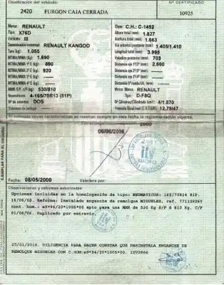 Утилизация автомобиля renault kangoo (f/kc0) 1.9 diesel года 2000 питание f8q