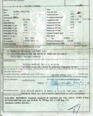 Утилизация автомобиля hyundai galloper ii (jk-01) 2.5 td intercooler года 1999 питание d4bh