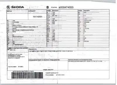 Scrapping Vehicle skoda rapid spaceback (nh1) 1.4 tdi of the year 2015 powered cus