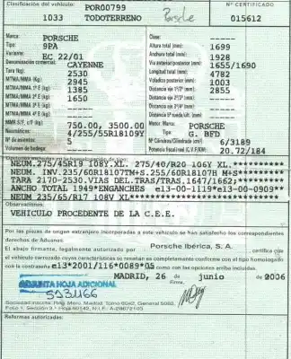 Здавання транспортного засобу porsche cayenne (9pa) 3.2 року 2006 потужний bfd