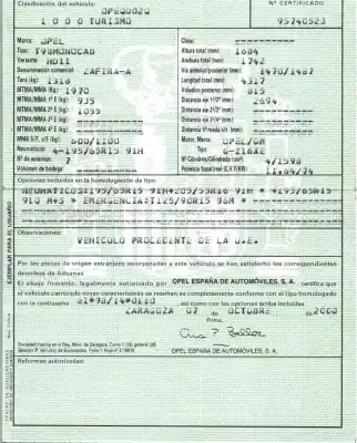 Veículo de Sucata opel zafira a elegance do ano 2000 alimentado z16xe