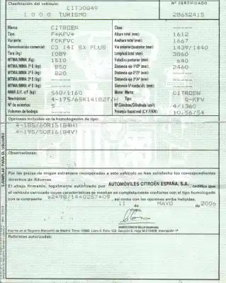 Scrapping Vehicle citroen c3 1.4 of the year 2006 powered kfv
