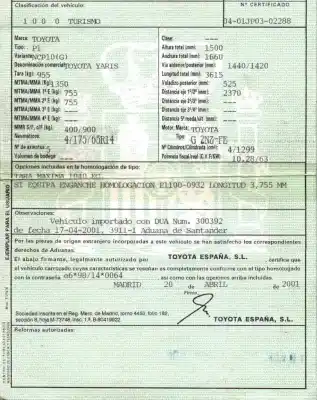 Утилизация автомобиля toyota yaris (ncp1/nlp1/scp1) 1.3 16v cat года 2001 питание 2nzfe
