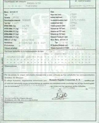 Veículo de Sucata renault modus 1.5 dci diesel do ano 2004 alimentado k9kj7