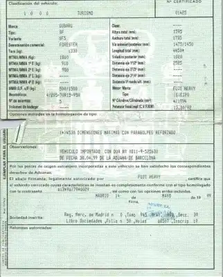 Veicolo di demolizione subaru forester s10 (sf) 2.0 cat dell'anno 1999 alimentato ej20