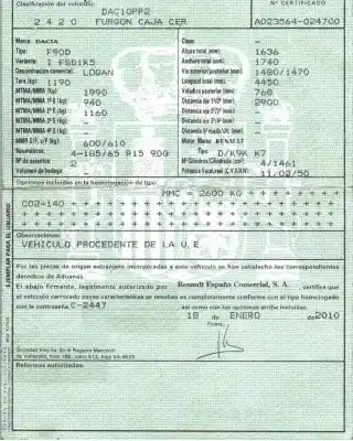 Здавання транспортного засобу dacia logan (ls_) 1.5 dci (ls0k) року 2010 потужний k9kk7
