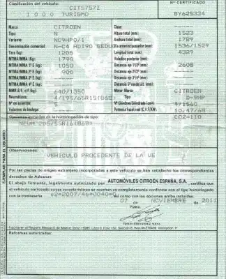 Veículo de Sucata citroen c4 lim. collection do ano 2011 alimentado 9h06