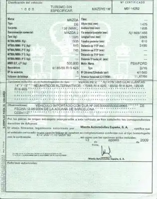 Утилизация автомобиля mazda 2 lim. (de) 1.5 16v cat года 2009 питание y6