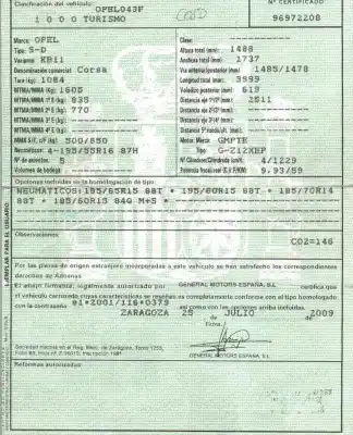 Утилизация автомобиля opel corsa d (s07) 1.2 (l08 l68) года 2009 питание z12xep