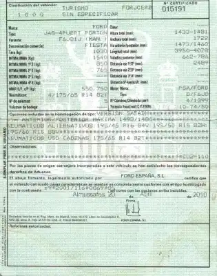 Veicolo di demolizione ford fiesta vi (cb1, ccn) 1.4 tdci dell'anno 2010 alimentato f6jd