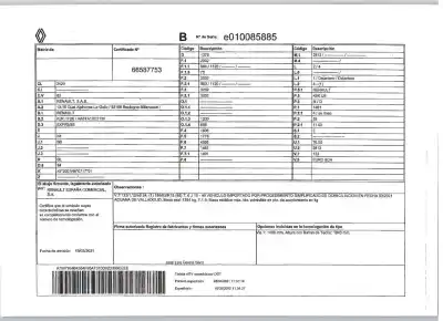 Утилизация автомобиля renault express furgoneta/monovolumen 1.5 blue dci 75 (f6aa) года 2021 питание k9ku872