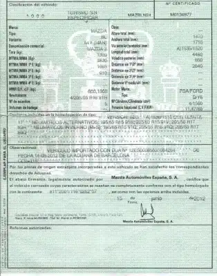 Veículo de Sucata mazda 3 (bl) 1.6 mzr cd (bl14) do ano 2012 alimentado y6