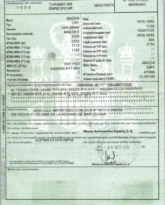Здавання транспортного засобу mazda 5 berl. (cr) 2.0 crtd sportive (105kw) року 2006 потужний rf Здавання транспортного засобу mazda 5 berl. (cr) 2.0 crtd sportive (105kw) року 2006 потужний rf