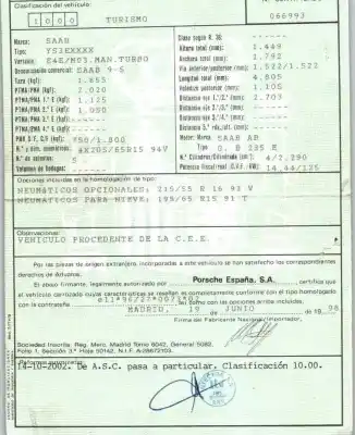 Scrapping Vehicle saab 9-5 (ys3e) 2.3 t of the year 1998 powered b235e