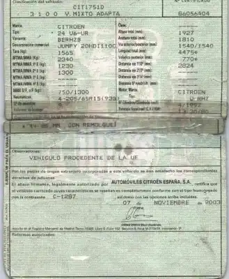 Утилизация автомобиля citroen jumpy 2.0 hdi sx familiar (5/6 asientos) года 2003 питание rhz