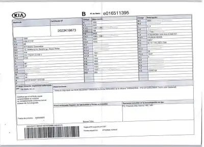 Veículo de Sucata kia ev6 cv/ f5e22 / e11b11 do ano 2023 alimentado em17