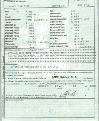 Утилизация автомобиля mini mini (r56) cooper s года 2007 питание n14 b16 a