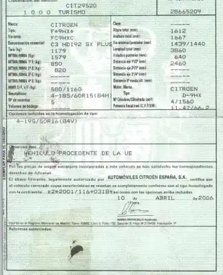 Scrapping Vehicle citroen c3 i (fc_, fn_) 1.6 16v hdi of the year 2006 powered 9hx
