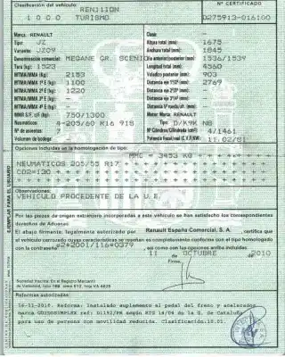 Здавання транспортного засобу renault grand scénic iii (jz0/1_) 1.5 dci року 2010 потужний k9kn837