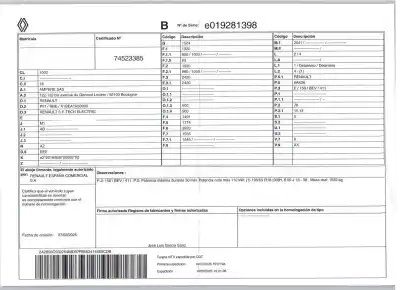 Veículo de Sucata renault 5 e-tech electric p01 /rbe / a1bea1a50000 do ano 2025 alimentado 6ak260